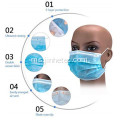 Topeng muka perubatan 3-plydisposable CE FDA ISO